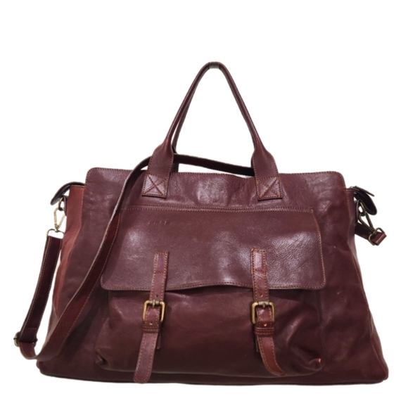 VINTAGE IN-PELL MADE IN ITALY LEATHER Weekender Travel Bag Brown, Women/Mens OS - Picture 1 of 11